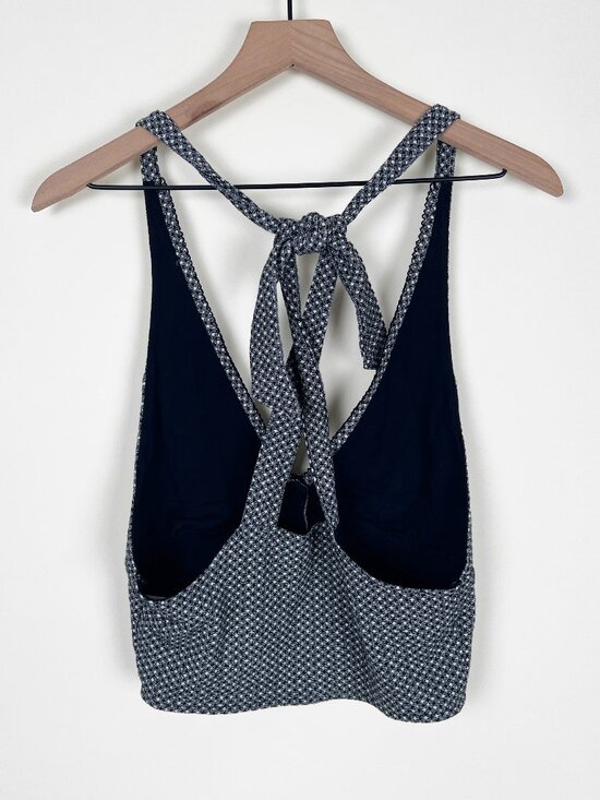 Free People Picnic Print Halter Crop Top Spring Summer Crop Tank Blouse Shirt - Picture 9 of 10